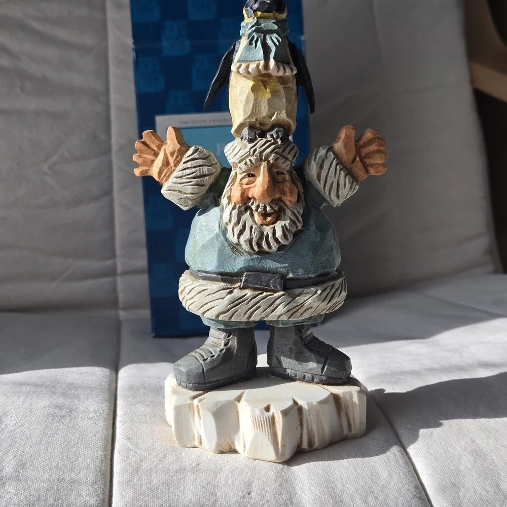 Vintage David Frykman Arctic Fisherman Penguin Figurine. Read
